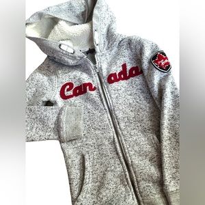 Youth Girl Canadiana Canada Lined Full Zip‎ Hoodie size 7/8